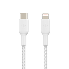 Cable trenzado USB-C a Lightning BOOST↑CHARGE™ (1 m, blanco), Blanco, hi-res