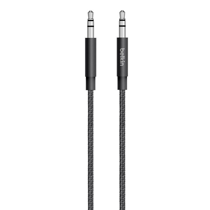 Metallic AUX-kabel, Zwart, hi-res