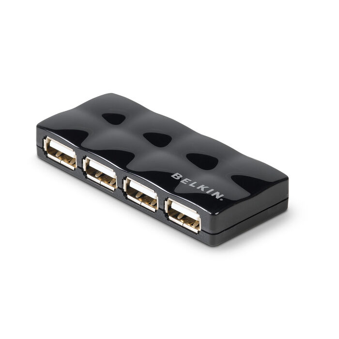 4-poorts zelfvoedende USB 2.0-hub, Zwart, hi-res