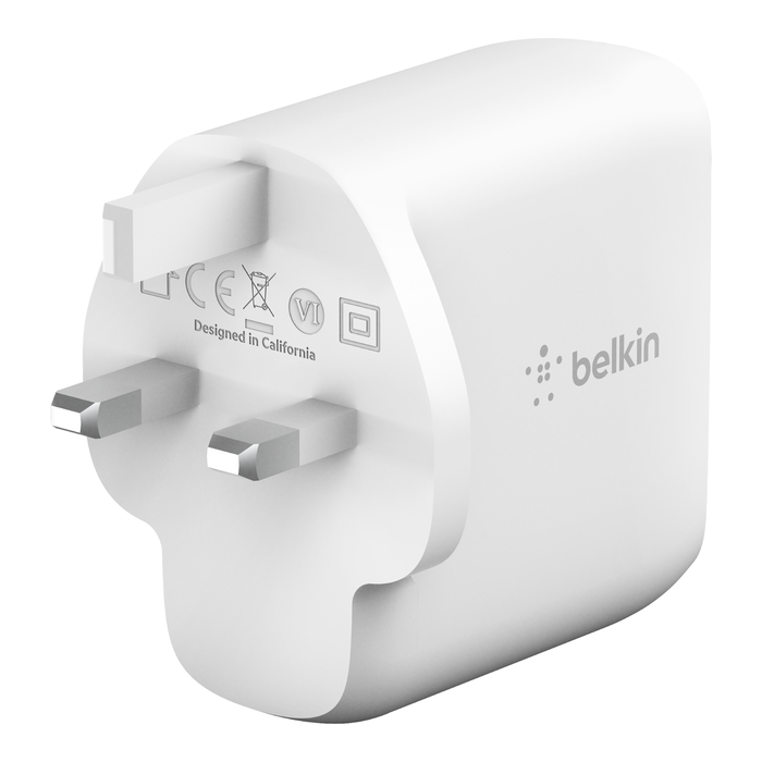 Cargador Belkin Dual 68W PD USB-C BOOST CHARGE - WCH003dqWH