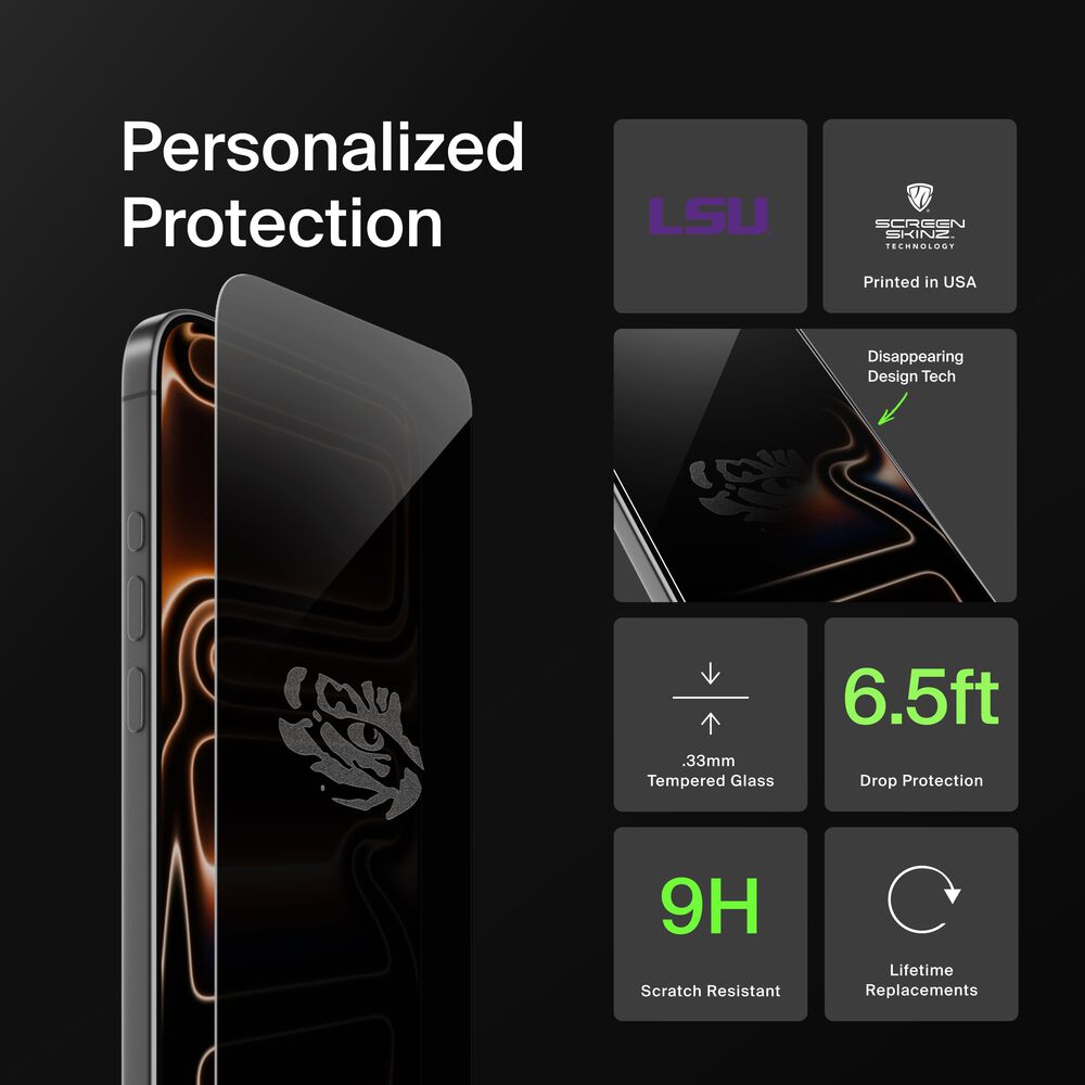 LSU Custom Glass Screen Protector, , hi-res
