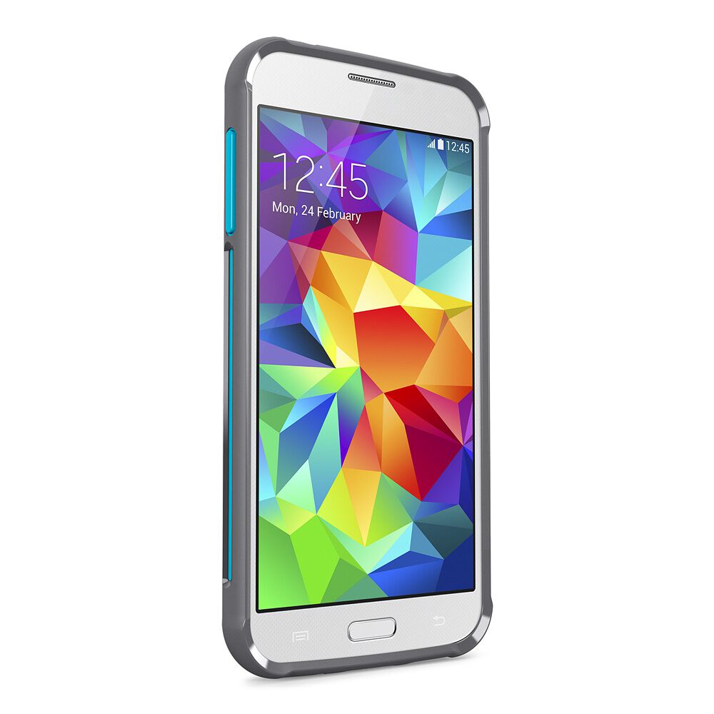 AIR PROTECT&trade; Grip Bumper Protective Case for GALAXY S5, Gravel/Topaz, hi-res