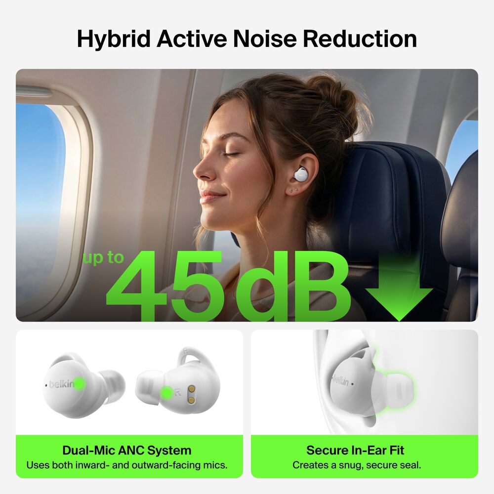 Noise-Cancelling Earbuds, Gray, hi-res