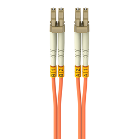 Fiber Optic Cable; Orange Multimode LC/LC Duplex, 50/125 OM2