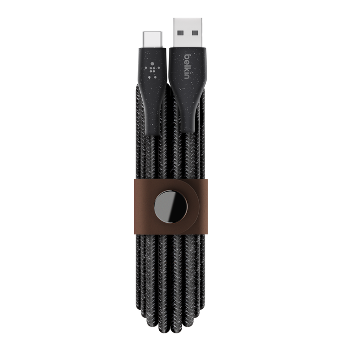 Plus USB-C to USB-A Cable with Strap, Black, hi-res