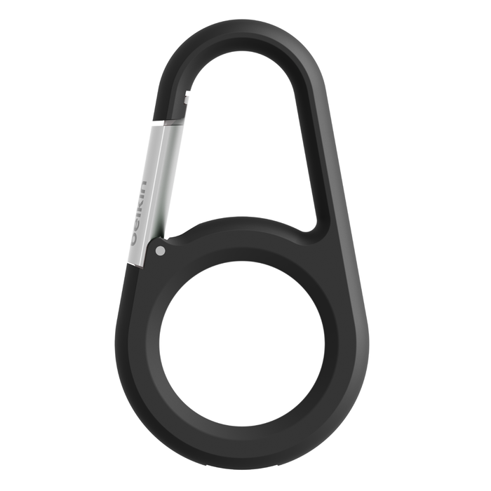 Secure Holder with Carabiner for AirTag, Black, hi-res