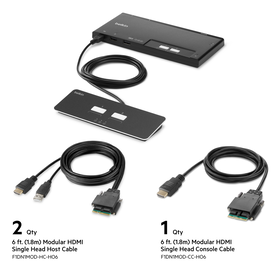Switch KVM modulaire sécurisé HDMI t&ecirc;te simple PP4.0 2 ports avec contr&ocirc;le à distance