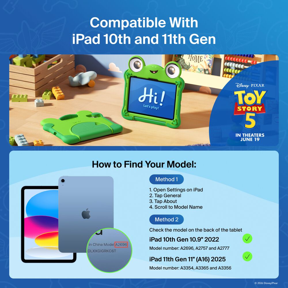 Disney Toy Story 5 Lilypad Case for iPad 10th and 11th Gen, Green, hi-res