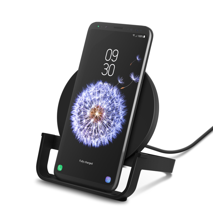 Wireless Charging Stand 10W (AC Adapter Not Included), Black, hi-res