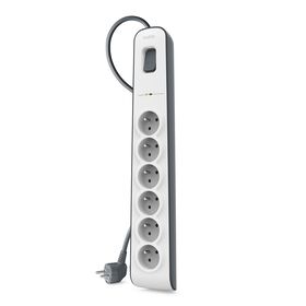 Multiprise parafoudre 6 prises avec cordon d'alimentation de 2 m