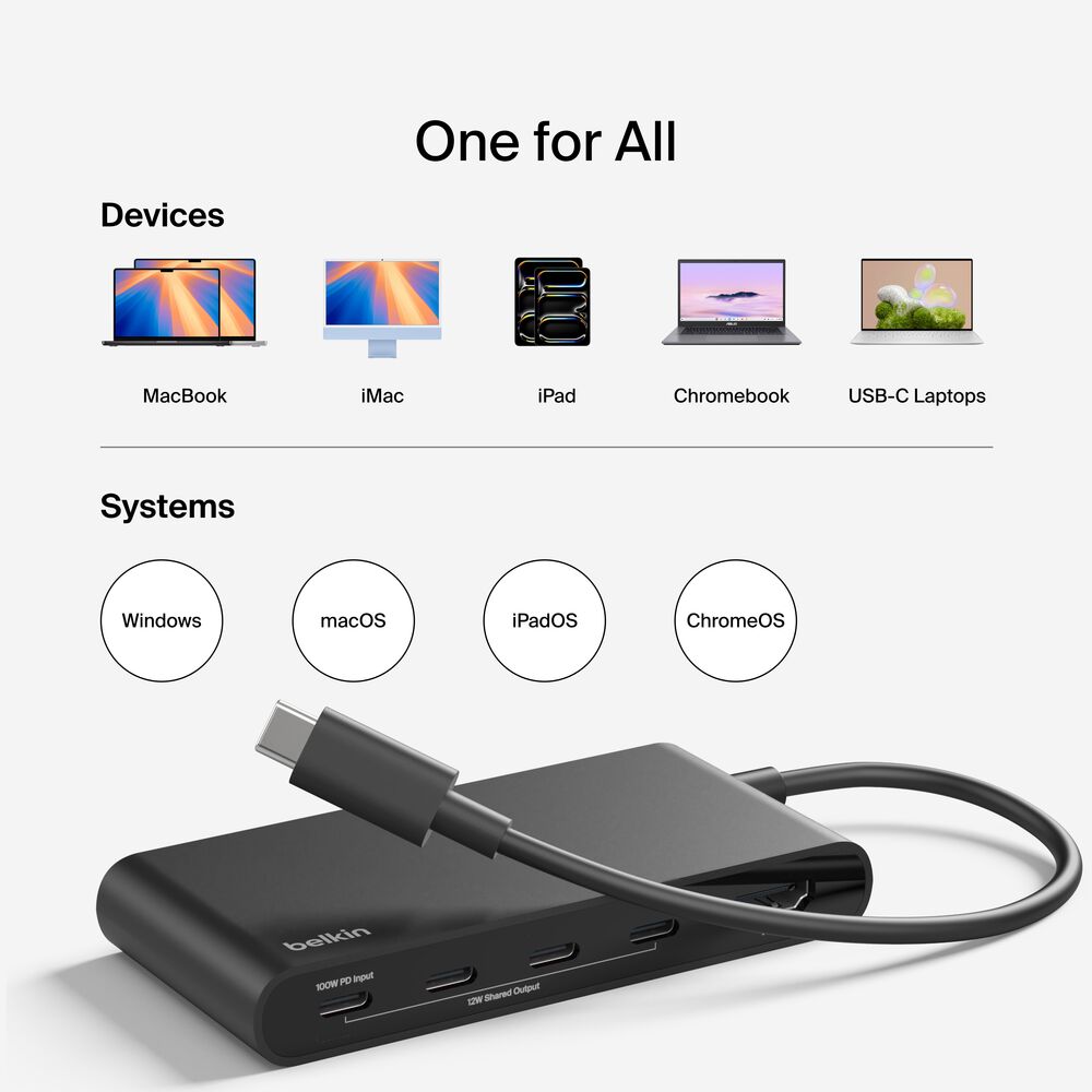 5-Port USB-C Hub with 4K HDMI, Black, hi-res