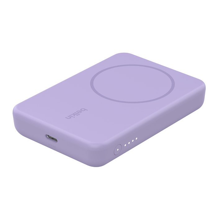 磁吸无线移动电源 5K+支架, Lavender Purple, hi-res
