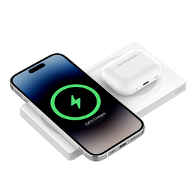 2-in-1 Wireless Charging Pad with Official MagSafe Charging 15W, White, hi-res