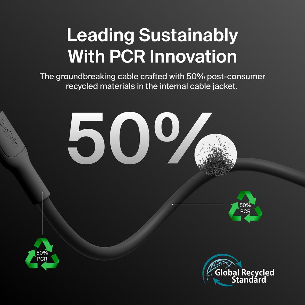 USB-A Cable with Lightning Connector, 6.6ft/2m, Black, Black, hi-res