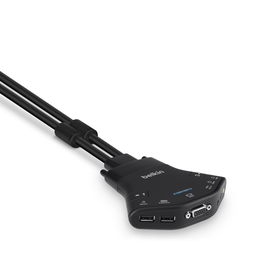 Secure Flip 2-Port VGA KVM w/Audio and Remote Controller, , hi-res