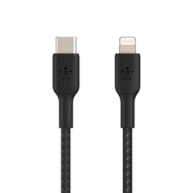 Braided USB-C to Lightning Cable (1m / 3.3ft, Black), Black, hi-res