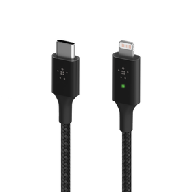 Smart LED USB-C to Lightning Cable, Black, hi-res