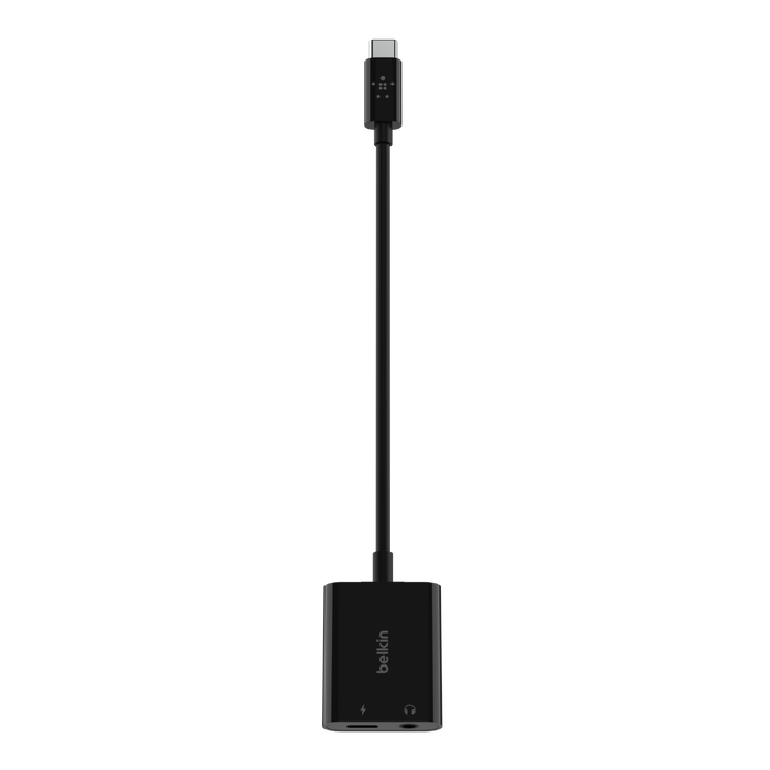 3.5mm Audio + USB-C Charge Adapter, Black, hi-res