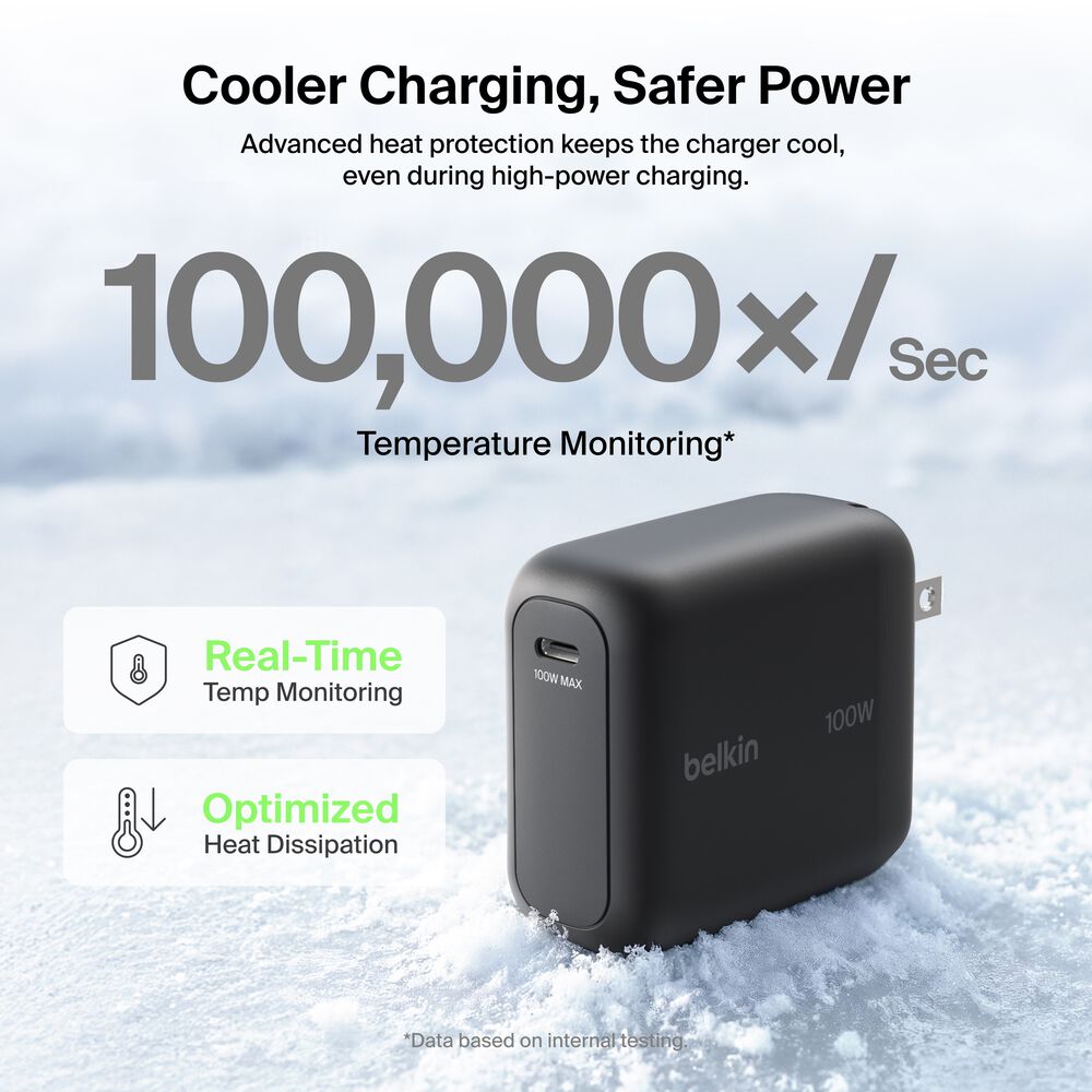 USB-C GaN Wall Charger 100W + USB-C Cable, , hi-res