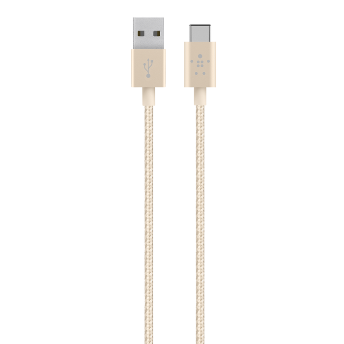 MIXIT↑™ Metallic USB-C to USB-A Charge Cable, Gold, hi-res