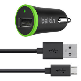 Universal Car Charger with Micro USB ChargeSync Cable (10 Watt/ 2.1 Amp), Black, hi-res
