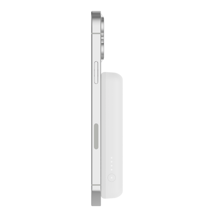 MagSafe対応 ワイヤレス モバイルバッテリー 5,000mAh スタンド付き, 白, hi-res