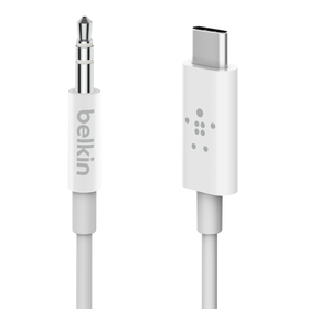 USB-C™ 커넥터 포함 RockStar™ 3.5mm 오디오 케이블, 하얀색, hi-res