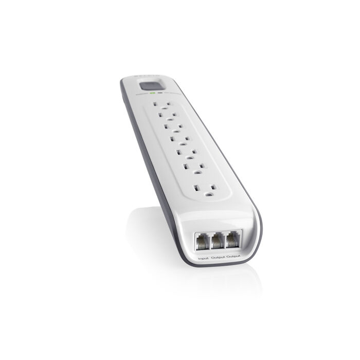 7-outlet Surge Protector with 12 ft Power Cord with Telephone Protection, , hi-res
