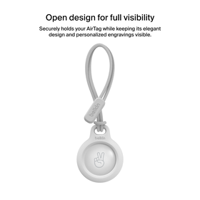 Secure Holder with Strap for AirTag, White, hi-res