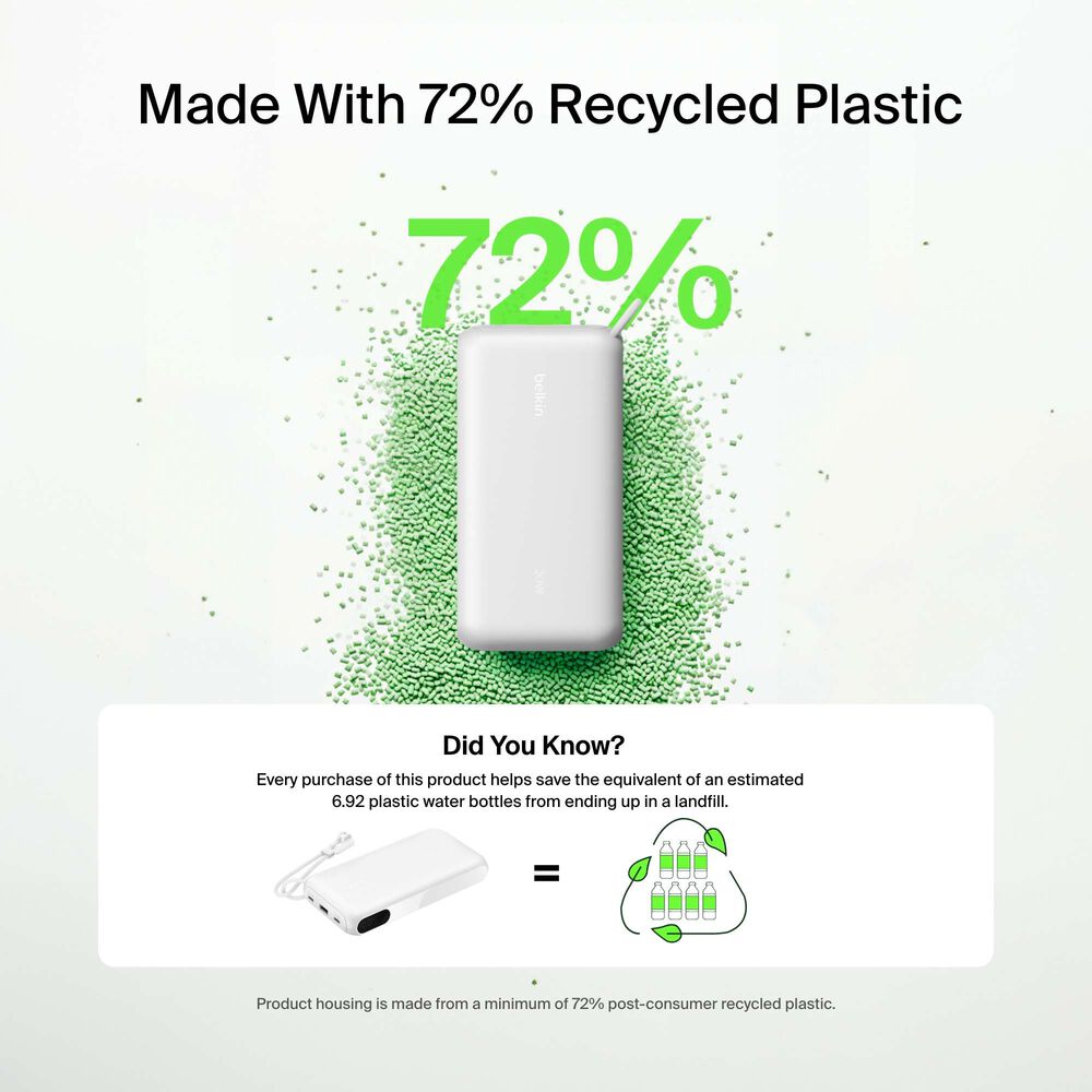 Power Bank 20K with Display, White, hi-res