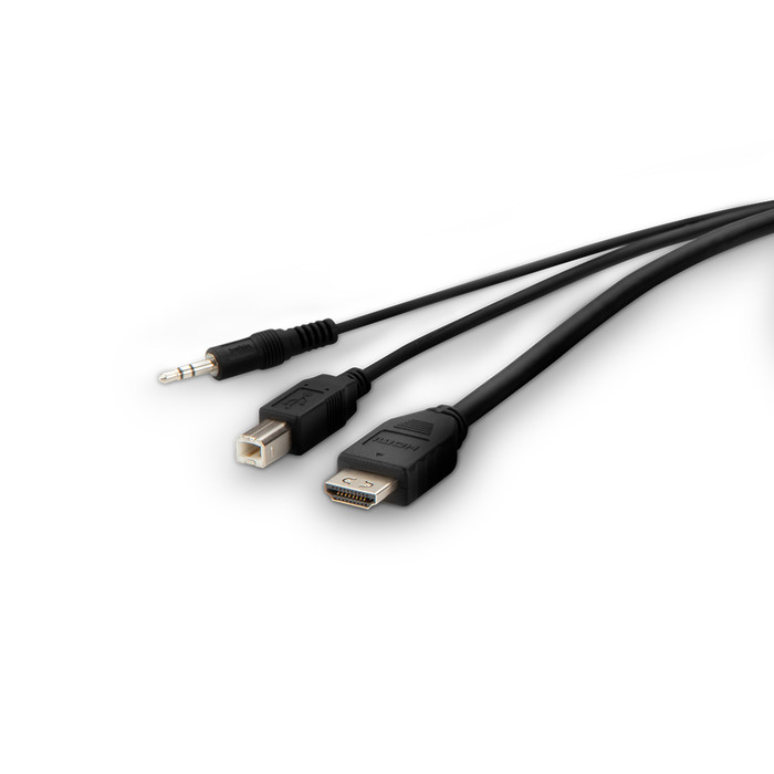 TAA HDMI/USB/AUD CBL,HDMI M/M; USB A/B, 6', Black, hi-res