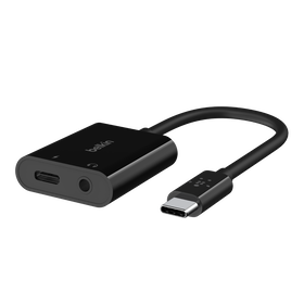 3.5mm Audio + USB-C Charge Adapter, Black, hi-res