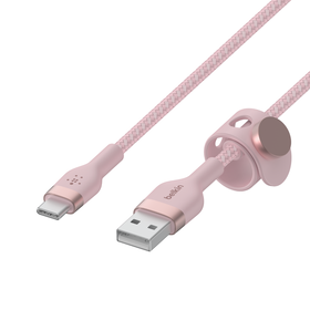 USB-A to USB-C Cable 15W, Pink, hi-res