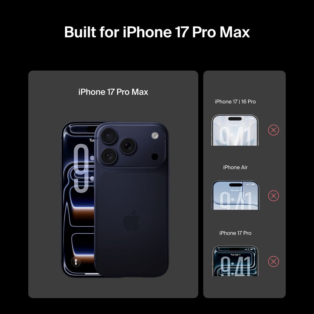 TemperedGlass Screen Protector for iPhone 17 Pro Max, , hi-res
