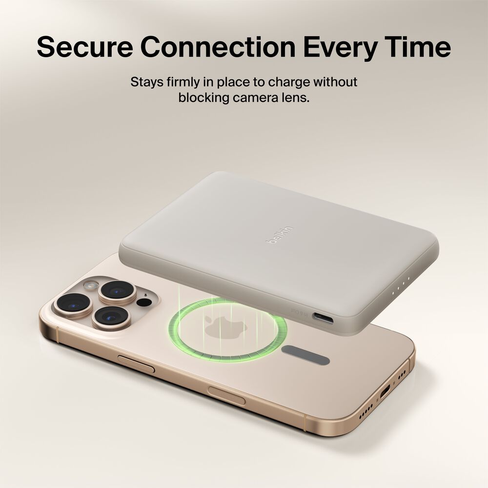 Slim Magnetic Power Bank 5K, Sand, hi-res