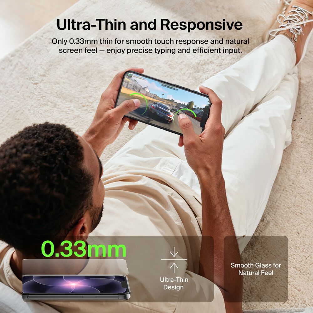 TemperedGlass Treated Screen Protector for iPhone 17e / iPhone 16e / iPhone 14 / iPhone 13 / iPhone 13 Pro, , hi-res