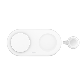 3-in-1 Magnetic Wireless Charging Pad with Qi2 15W, White, hi-res