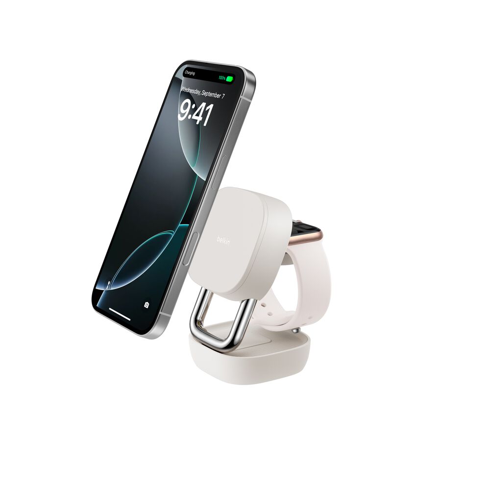 2-in-1 Convertible Magnetic Charger with Qi2 25W, Sand, hi-res