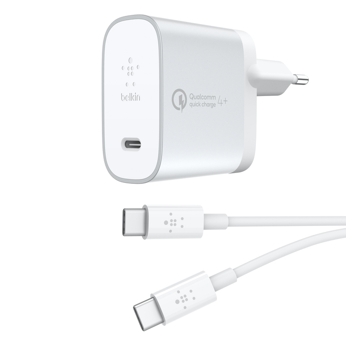 BOOST↑CHARGE™ USB-C™ 가정용 충전기 + 케이블(Quick Charge™ 4+ 포함), Silver, hi-res