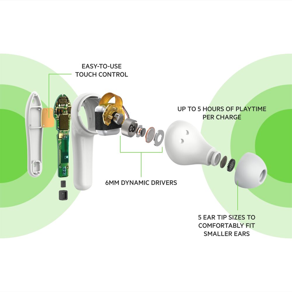 Wireless Earbuds for Kids, White, hi-res