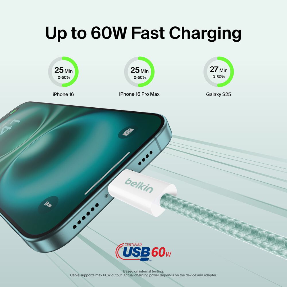 60 瓦 USB-C 转 USB-C 线缆, 綠色, hi-res