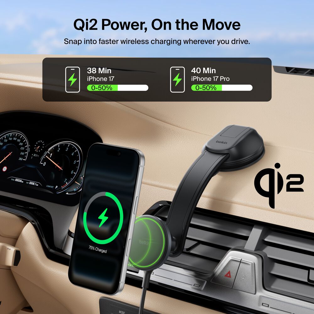 Magnetic Wireless Charging Car Dash Mount, , hi-res