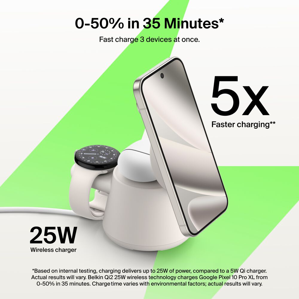 Modular Charging Dock with Qi2 25W, Sand, hi-res