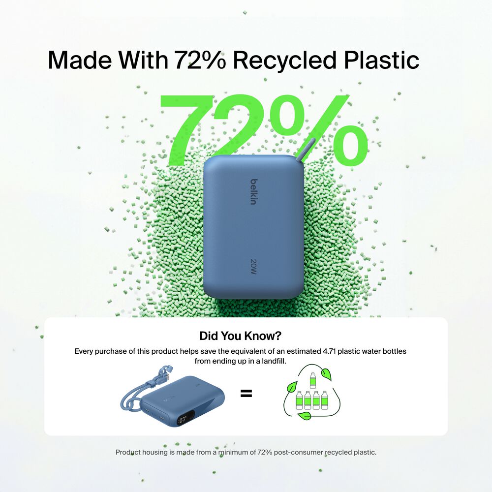 Power Bank 10K with Display, Blue, hi-res