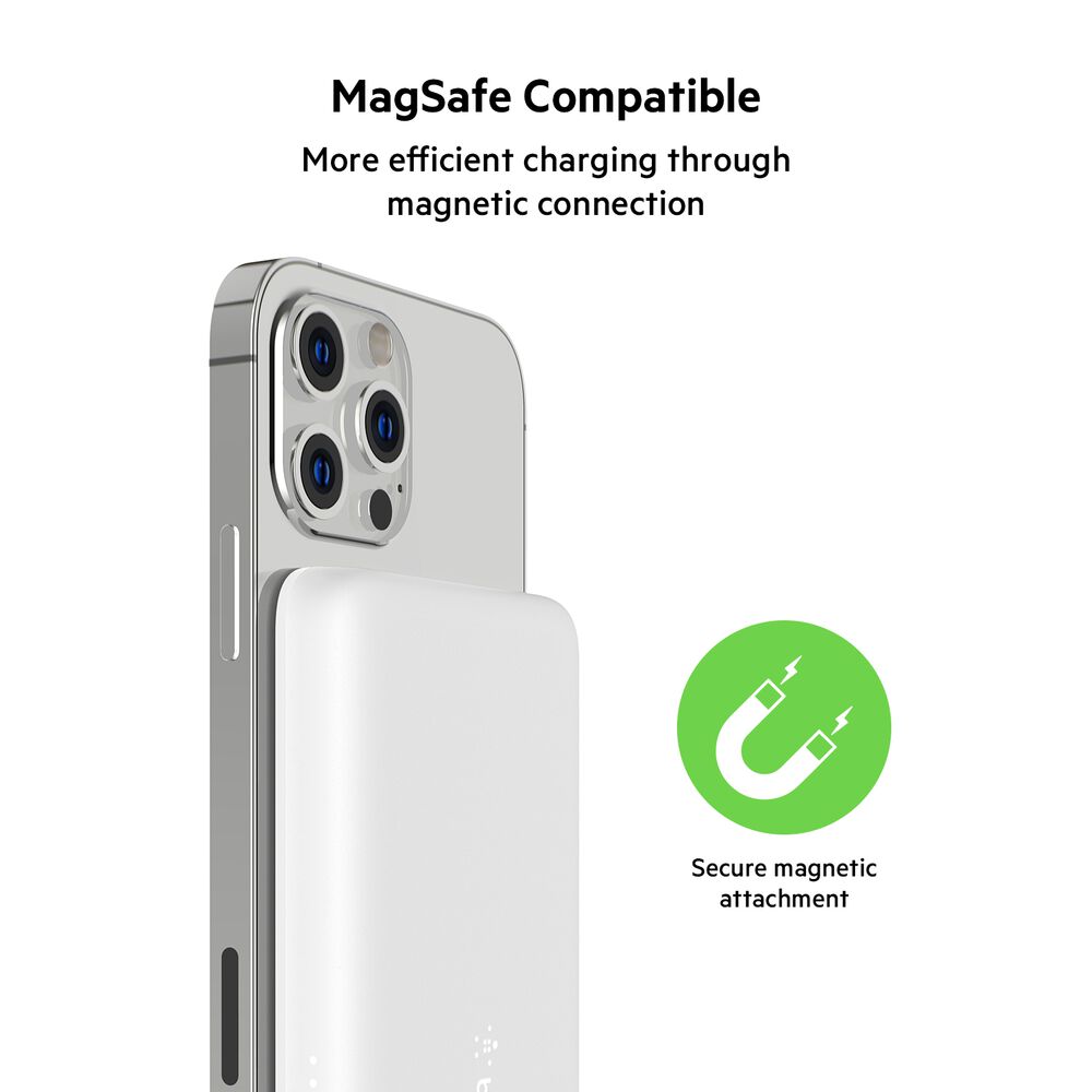 Magnetic Wireless Power Bank 2.5K, White, hi-res