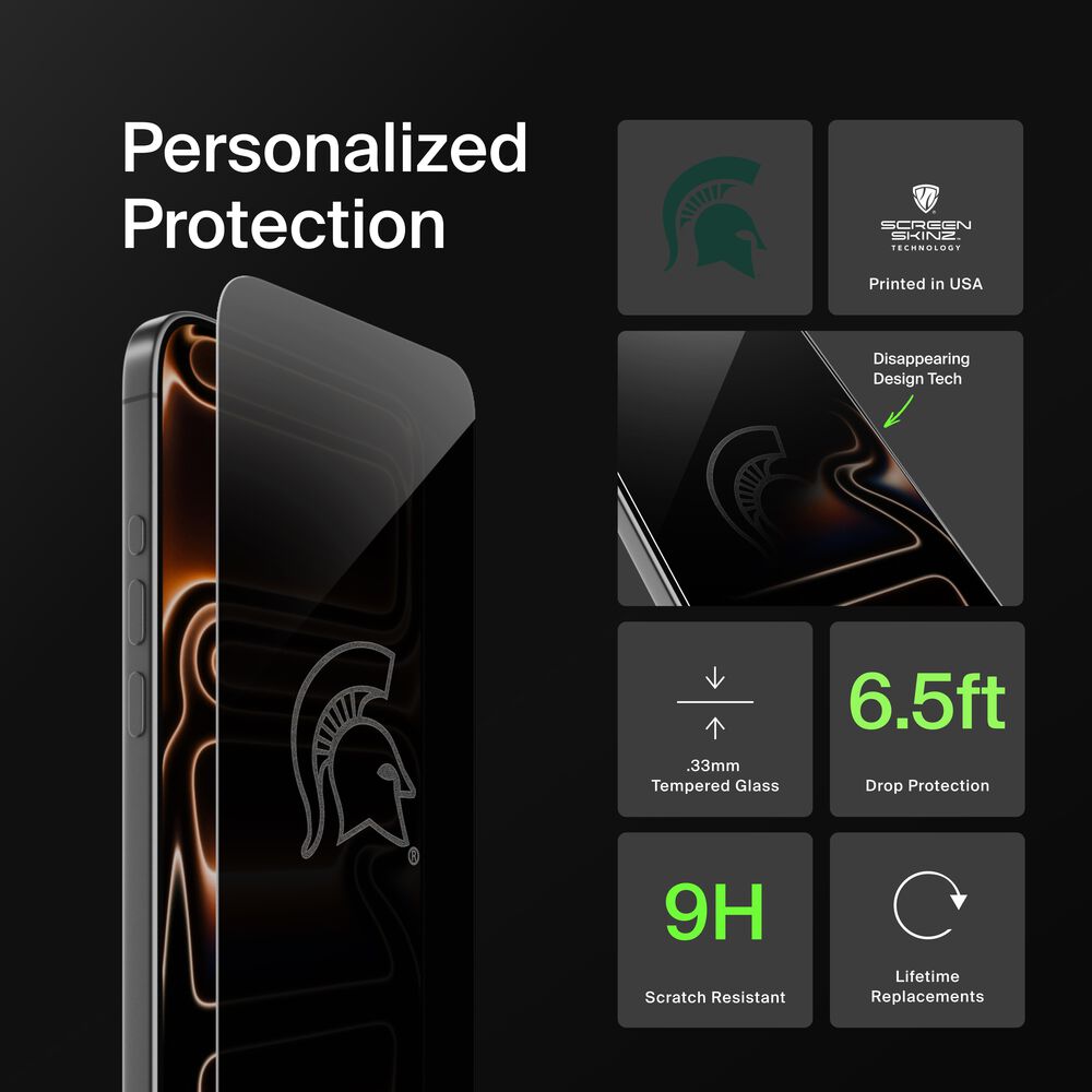 Michigan State Spartans Custom Glass Screen Protector, , hi-res