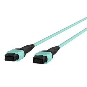 MTP to MTP MPO Fiber Optic Cable, 40GbE Aqua MTP/MTP, 50/125, OM3, Plenum, Aqua, hi-res