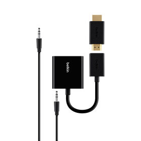 Universele HDMI/VGA-adapter met audiokabel, Zwart, hi-res