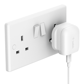 20W USB-C PD Wall Charger + USB-C to Lightning Cable, White, hi-res