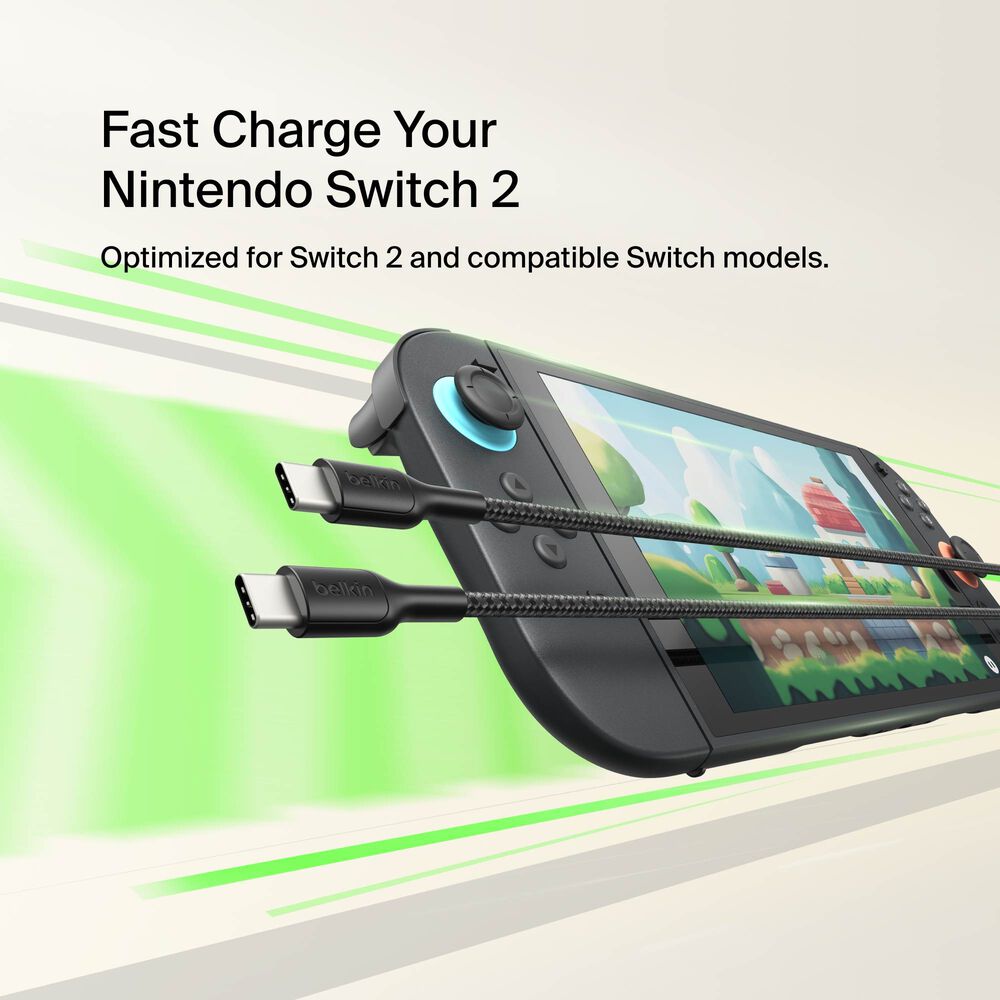 USB-C to USB-C Cable 60W for Nintendo Switch 2, Black, hi-res
